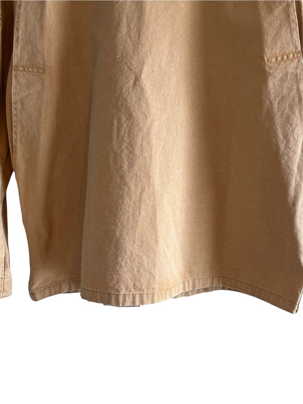 THE GREAT. Tan Barn Jacket with Dark Brown leather Collar excellent condition - Picture 12 of 15